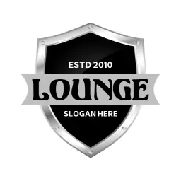 Elegant Black Shield Design for Stylish Lounge Logo Template