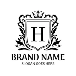 Elegant Black Shield Design Representing Your Brand Logo Template