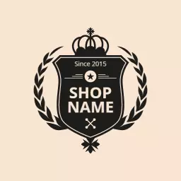 Elegant Black Shield Emblem Design for Your Shop Logo Template
