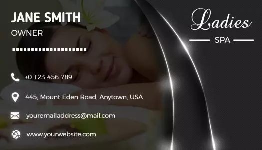 Elegant Black Spa Wellness Retreat Business Card Template