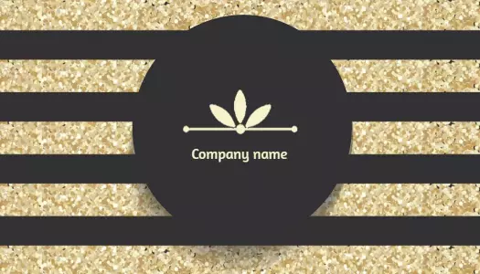 Elegant Black Striped Leaf Design Visiting Card Template