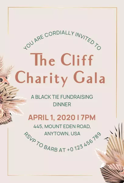 Elegant Black Tie Charity Fundraising Gala Invitation Template
