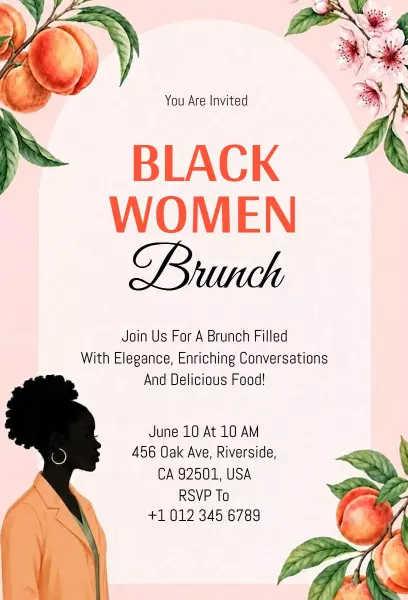 Elegant Black Women Empowerment Brunch Invitation Template