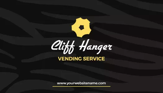 Elegant Black Yellow Vending Service Visiting Card Template
