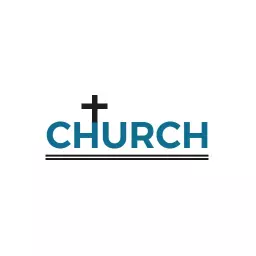 Elegant Blue and Black Church Logo with Cross Design Logo Template