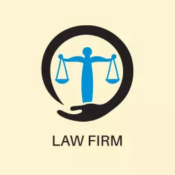 Elegant Blue and Black Justice Symbol for Law Firm Logo Template