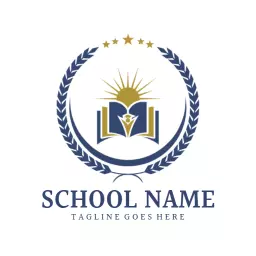 Elegant Blue and Gold Design Symbolizing Academic Excellence Logo Template