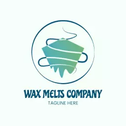 Elegant Blue and Green Design for Wax Melts Company Logo Template