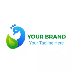 Elegant Blue and Green Peacock Design for Branding Logo Template