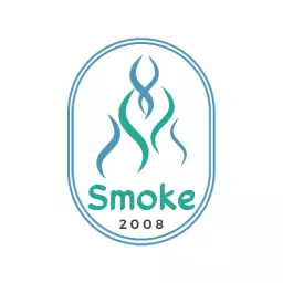 Elegant Blue and Green Swirls Representing Smoke Logo Template