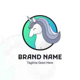 Elegant Blue and Green Unicorn Design Capturing Magic Logo Template