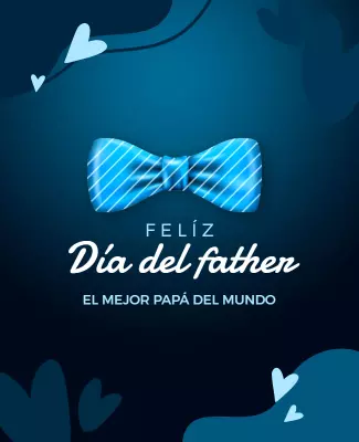 Elegant Blue and Heart-Themed Father's Day Poster Template