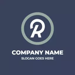 Elegant Blue and Light Green R Letter Design Logo Template