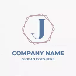 Elegant Blue and Pink Initial J Letter Design Logo Template