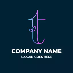 Elegant Blue and Pink T Letter Design for Branding Logo Template