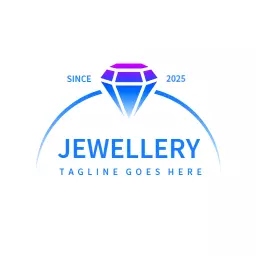 Elegant Blue and Purple Diamond Design for Jewelry Logo Template
