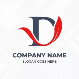Elegant Blue and Red D Letter Design for Branding Logo Template