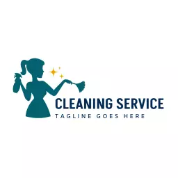 Elegant Blue and White Design Emphasizing Cleaning Service Logo Template