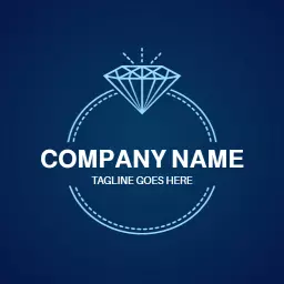 Elegant Blue and White Diamond Design Showcasing Luxury Logo Template