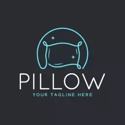 Elegant Blue and White Pillow Design for Comfort Logo Template