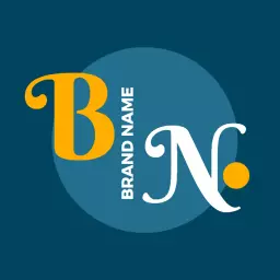 Elegant Blue and Yellow Circle Monogram for Branding Logo Template