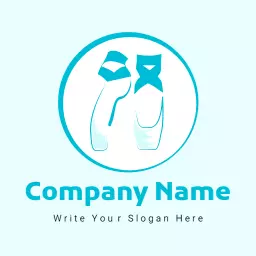 Elegant Blue Ballet Slippers Showcasing Dance Artistry Logo Template