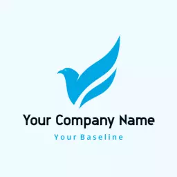 Elegant Blue Bird Design Symbolizing Corporate Identity Logo Template