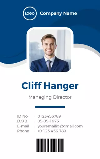 Elegant Blue Corporate Identity Card Template