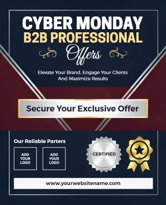 Elegant Blue Cyber Monday B2b Professional Offers Flyer Template