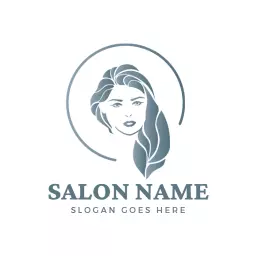 Elegant Blue Design Showcasing Hair Salon Services Logo Template