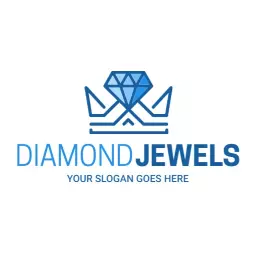 Elegant Blue Diamond Design Representing Luxurious Jewels Logo Template