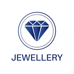 Elegant Blue Diamond Design Representing Luxury Jewelry Logo Template