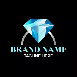 Elegant Blue Diamond Design Showcasing Luxury and Shine Logo Template
