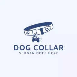Elegant Blue Dog Collar Design for Loyal Pets Logo Template