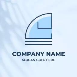 Elegant Blue E Letter Design with Modern Shapes Logo Template