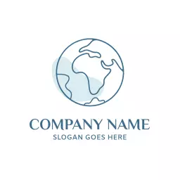 Elegant Blue Earth Design Representing Global Connections Logo Template