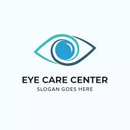 Elegant Blue Eye Shape Design for Eye Care Center Logo Template