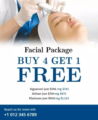 Elegant Blue Facial Package Promotion Poster Template