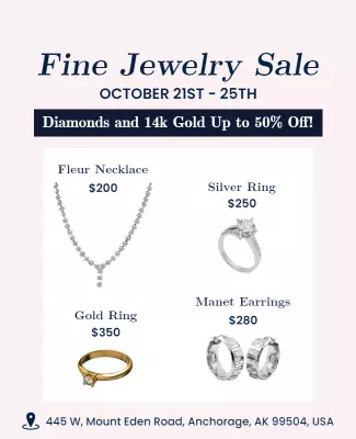 Elegant Blue Fine Jewelry Sale Promotional Poster Template