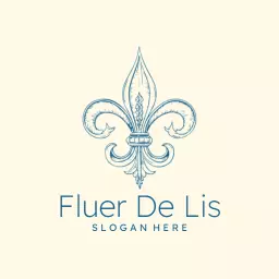 Elegant Blue Fleur De Lis Design for Branding Logo Template