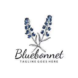 Elegant Blue Floral Arrangement for Your Florist Logo Template