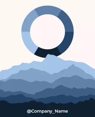 Elegant Blue Gradient Mountain Landscape Poster Template