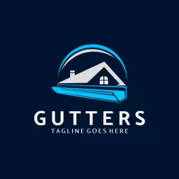 Elegant Blue Gutter Design Incorporating Home Elements Logo Template