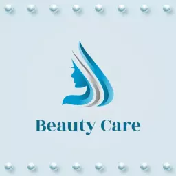 Elegant Blue Hair Design Showcasing Beauty Care Logo Template