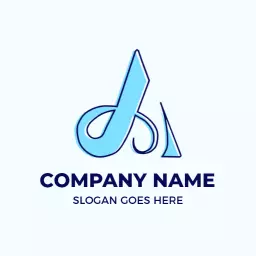 Elegant Blue Letter Design Representing Company Branding Logo Template