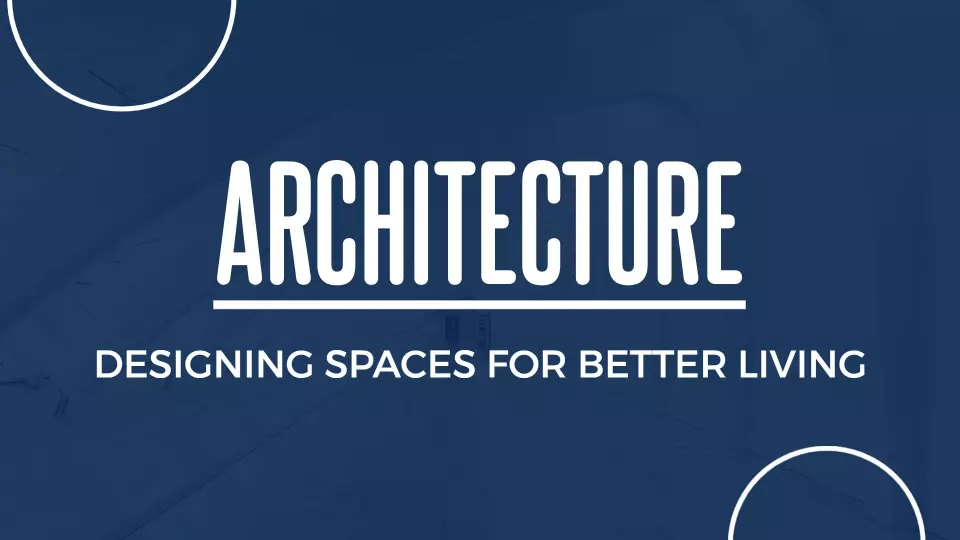 Elegant Blue Modern Architectural Design Overview Presentation Template