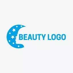 Elegant Blue Moon Design Celebrating Beauty and Style Logo Template