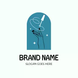 Elegant Blue Nail Art Design Highlighting Professional Services Logo Template