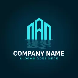 Elegant Blue Reflection Design for Modern Branding Logo Template