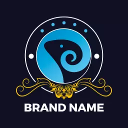 Elegant Blue Sheep Design with Regal Flourishes Logo Template